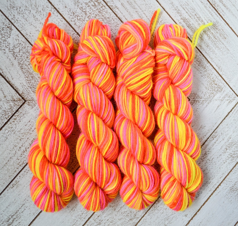 Neon Yellow Pink and Orange Choose Weight an Base Litha DYE TO ORDER