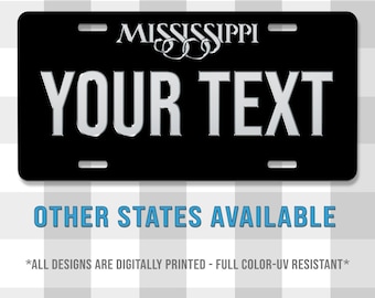 Silver Style States Printed Aluminum License Plate | Custom Plate | Front Tag | License Plate | Vanity Plate | USA | US Plates