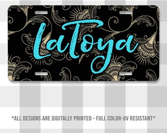 LaToya Style Country Name Printed Aluminum License Plate | Custom Plate | Vanity Plate | For Her | For Him | Gift Idea