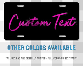 Shiney Script Printed Aluminum License Plate | Custom Plate | Car Tag | Gift | Business | Personal | Front Plate | Front Tag