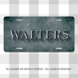 Walters Metal Style Printed Aluminum License Plate | Custom Plate | Stark | Vanity Plate | For Her | For Him | Thrones