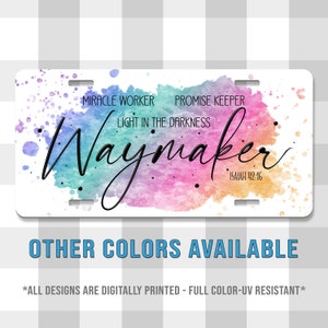 Waymaker Custom Printed Aluminum License Plate | Custom Plate | Car Tag | Gift | Faith | Isaiah  | Front Plate | Front Tag