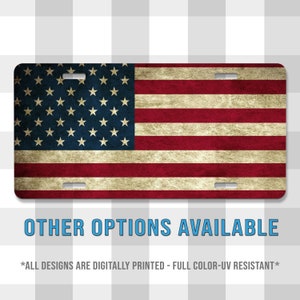 US Flag Design Printed Aluminum License Plate | Custom Plate | Vanity Plate | For Her | For Him | Gift Idea
