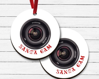 Santa Cam Printed MDF Christmas Ornaments | Personalized Ornament | Holiday Gift | Christmas | Gift Idea | Naughty or Nice