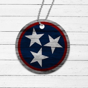 Tennessee Tri-Star Double Sided Rear View Mirror Charm | Car Mirror Charm Hangers | New Car Accessories | Gift for Drivers | Car Accessories