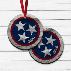 Tennessee Tri Star Wood Printed MDF Christmas Ornaments | Personalized Ornament | Holiday Gift | Christmas | Gift Idea