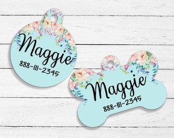 Maggie Style Printed PetID Tag | Dog Tag | Cat Tag | Custom ID Tag | Pet Gifts | Pet Name Tag | ID Tags