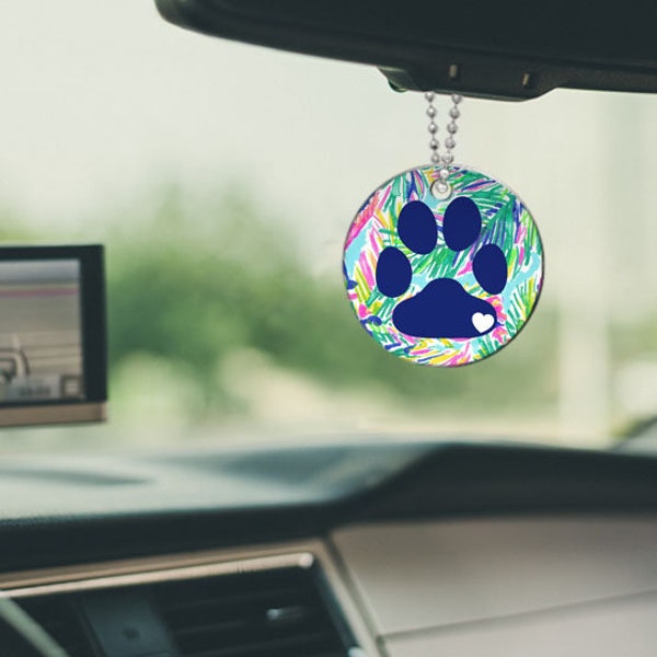 Dog Paw Double Sided Rear View Mirror Charm | Car Mirror Charm Hangers | New Car Accessories | Gifts for New Driver | Custom Car Accessories