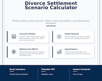 Calculadora de escenarios de acuerdo de divorcio