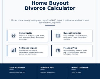 Calculadora de divorcio para la compra de vivienda
