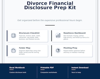 Kit de preparación para la divulgación financiera en casos de divorcio