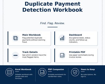 Libro de trabajo para la detección de pagos duplicados