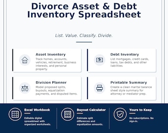 Divorce Asset Debt Inventory Tool