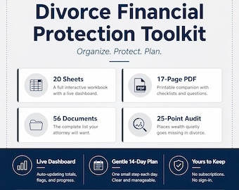 Kit de herramientas de protección financiera en casos de divorcio