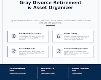Gray Divorce Retirement & Asset Organizer