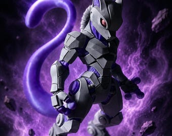 Figura coleccionable de Mewtwo blindado impresa en 3D