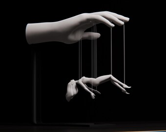 Overtaken Floating Figure Sculpture Modern Abstract Art Decor Suspended Woman Statue