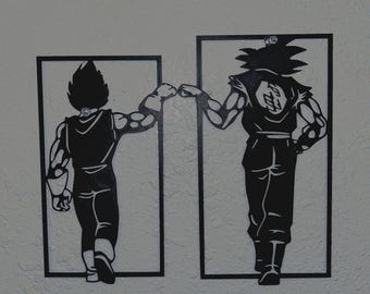 Dragon Ball Goku y Vegeta Black 3D Pla+ Arte de pared, Anime, Montaje en pared