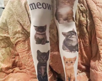 Kawaii Cat Thigh High Socks Y2K Over Knee Socks Harajuku Leg Warmers Emo Alt Fashion Cute Anime Girl Stockings
