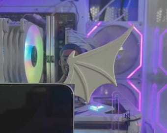 Bat Wing Monitor Decor: Gothic, Kawaii Gaming Setup Accessories  PC Desk Wings 1 Pair