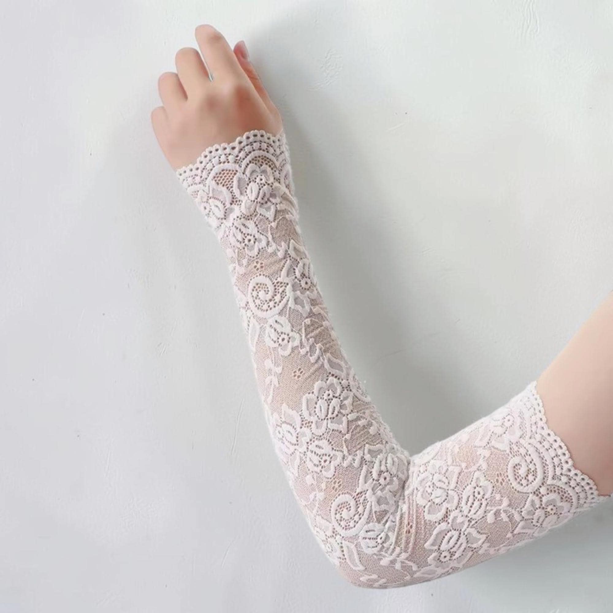 Gothic Lace Arm Sleeves | Y2K Fingerless Gloves | Fairycore Arm