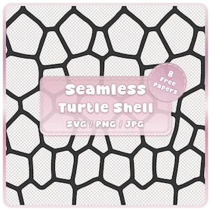 Turtle Shell Seamless Pattern SVG PNG JPG, Animal Print Overlay, Safari Background, Instant Download