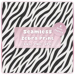 Zebra Print Seamless Pattern SVG PNG JPG, Animal Print Overlay, Safari Background, Instant Download