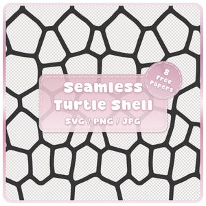 Caparazón de tortuga sin costuras SVG PNG JPG, patrón de estampado animal, papel para álbum de recortes de reptiles, archivo de corte, fondo