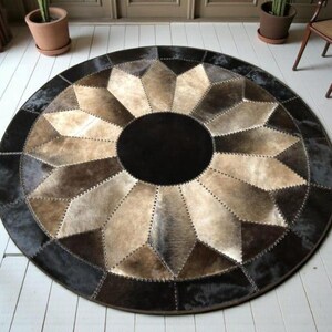 Cowhide patchwork rug