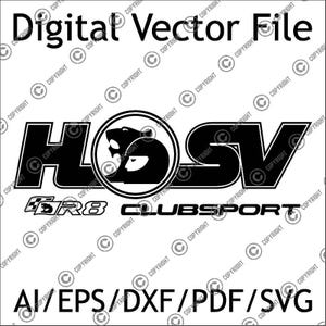 Può includere: File vettoriale digitale in bianco e nero con il testo "Digital Vector File". L'immagine presenta le lettere "HOSV" con un logo di pantera all'interno di un cerchio. Sotto, le parole "BR8 CLUBSPORT". Formati file: AI, EPS, DXF, PDF, SVG.