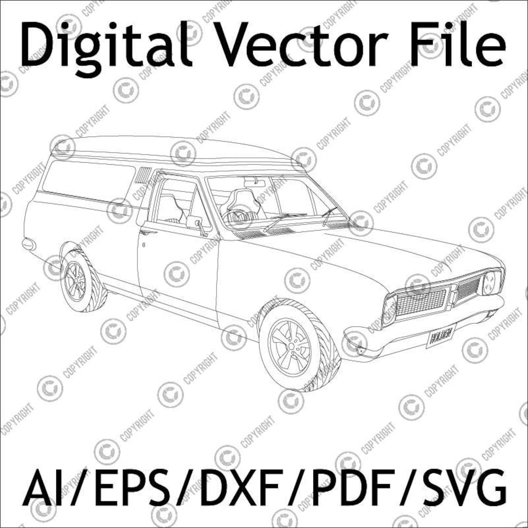 Holden Raster Graphics Car Vector File, Holden HG Panel Van, Laser Cut, SVG, DXF, (digital ...