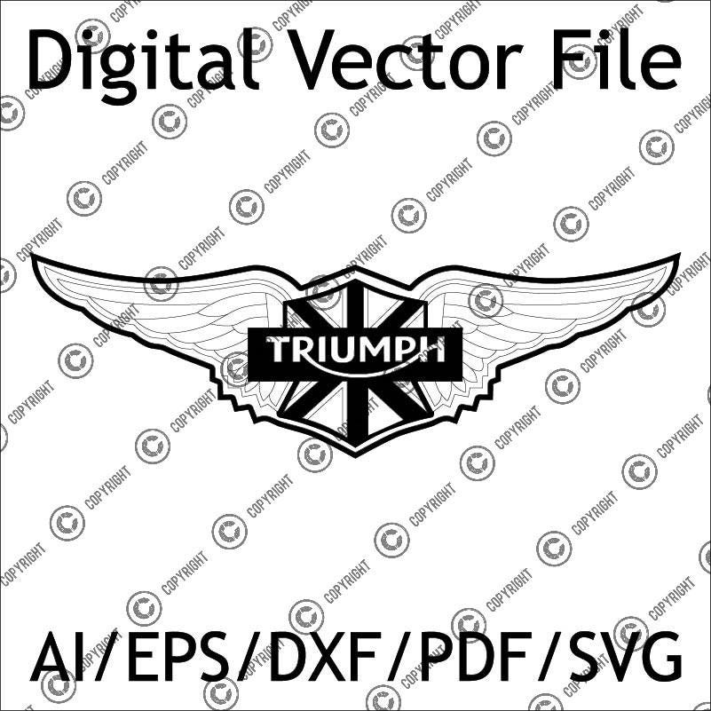 Motorcycle Vector File, Triumph Logo, Laser Cut, SVG, DXF, (Digital Download)