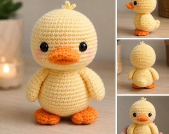 Häkelanleitung für eine Amigurumi-Ente (PDF) | Große Plüschente | Einfache Häkelanleitung für Amigurumi | Niedliche, handgemachte Ente | Digitaler Download