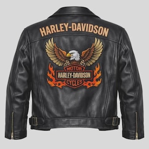 Harley Davidson Leather Jacket Eagle - Etsy