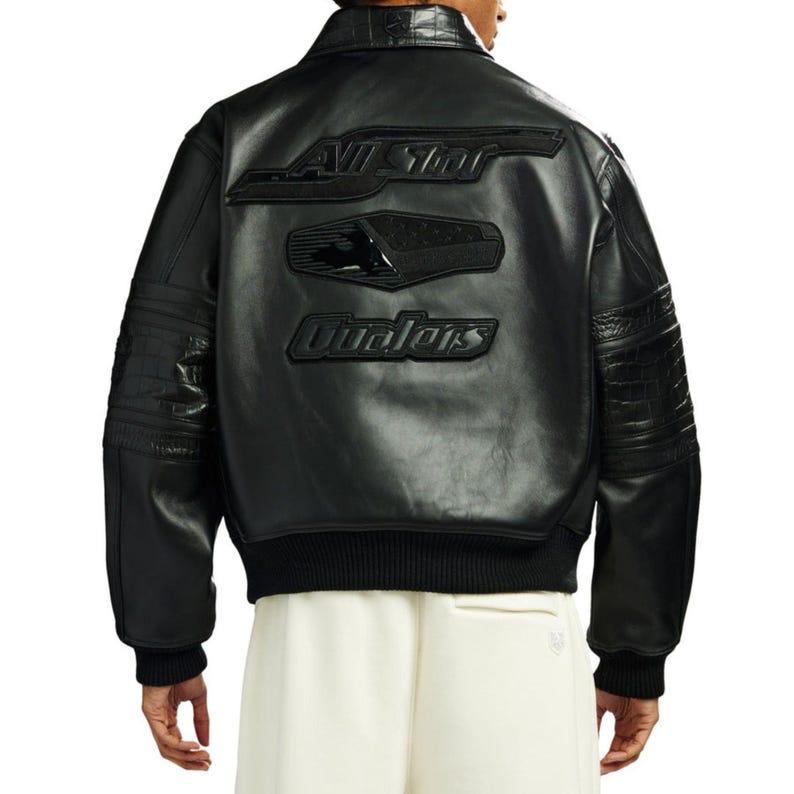 Luxury cowhide leather streetwear bomber jacket designed for urban aviator fashion
