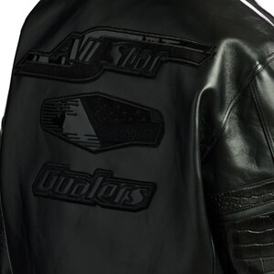Vintage urban bomber coat with luxury leather finish and signature pilot fashion details