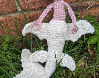 Dark Rainbow Hippocampus Crochet Soft Sculpture