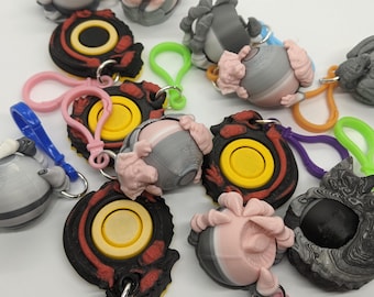 Random 3d Printed Fidget Keychain