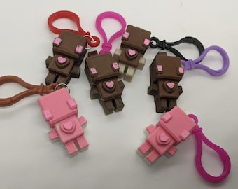 Random Heart Robot Keychain