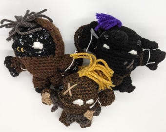 Crocheted Fantasy Orc Hobgoblin Monster Soft Sculpture
