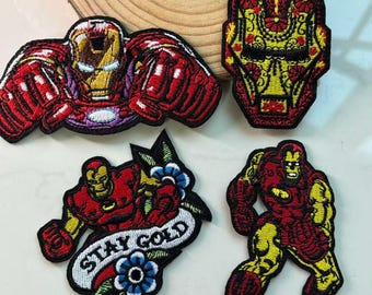 Iron Man Embroidered Patches, High Quality Japanese Embroidery, Iron On/Sew On Applique for Jackets & Backpacks