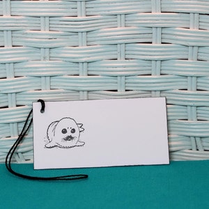 Hand Stamped Set of 8 Harp Seal Tags