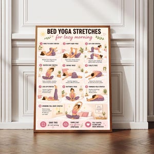 Bed Yoga Stretches for Lazy Morning Wellness Exercise Guide Poster