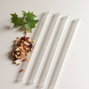 Glass Straw Set of Four Clear Reusable Glass Straws / Eco Friendly / Smoothie Straw / Glass Straw image 8