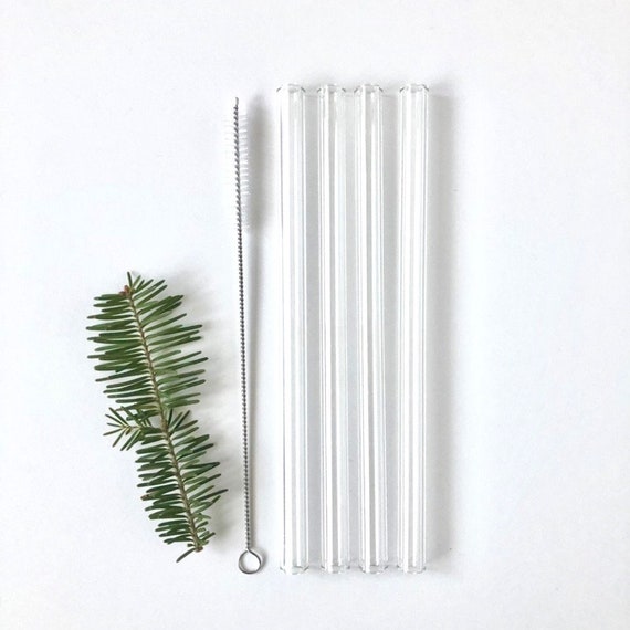 Extra Wide / Smoothie Straw / Set of Four Glass Drinking Straws