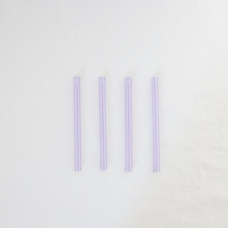 Glass Straw Set of Four Lavender Purple Reusable Glass Straws / Eco Friendly / Smoothie Straw / Glass Straw image 10