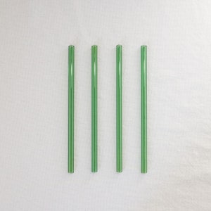 Emarald Green Set of Four Reusable Glass Drinking Straws image 4