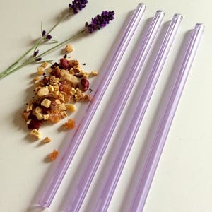Glass Straw Set of Four Lavender Purple Reusable Glass Straws / Eco Friendly / Smoothie Straw / Glass Straw image 9