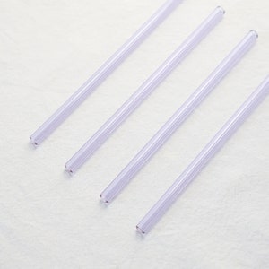 Glass Straw Set of Four Lavender Purple Reusable Glass Straws / Eco Friendly / Smoothie Straw / Glass Straw image 3