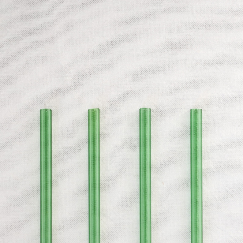 Emarald Green Set of Four Reusable Glass Drinking Straws image 6